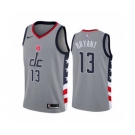 Men's Washington Wizards #13 Thomas Bryant Gray City Edition New Uniform 2020-21 Stitched Basketball Jersey