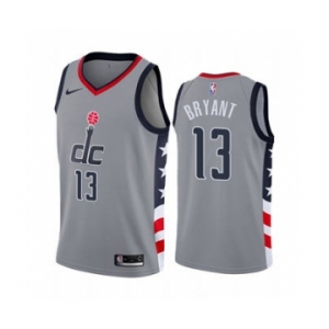 Men's Washington Wizards #13 Thomas Bryant Gray City Edition New Uniform 2020-21 Stitched Basketball Jersey