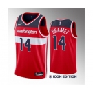 Men's Washington Wizards #14 Landry Shamet Red 2023 Draft Icon Edition Stitched Jersey