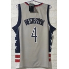 Men's Washington Wizards #4 Westbrook Grey Basketball Jersey 2020-2021 City Edition