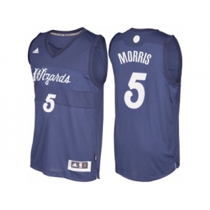 Men's Washington Wizards #5 Markieff Morris Navy Blue 2016 Christmas Day NBA Swingman Jersey