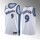 Men's Washington Wizards #9 Justin Champagnie White Classic Edition Stitched Basketball Jersey