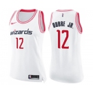 Women's Nike Washington Wizards #12 Kelly Oubre Jr. Swingman White Pink Fashion NBA Jersey