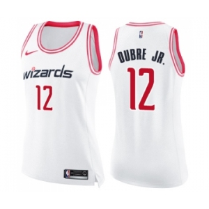 Women's Nike Washington Wizards #12 Kelly Oubre Jr. Swingman White Pink Fashion NBA Jersey