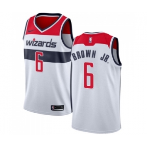 Women's Nike Washington Wizards #6 Troy Brown Jr. Swingman White NBA Jersey - Association Edition