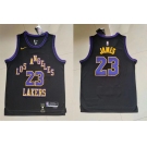 Lakers #23 LeBron James Black Nike 2023-24 City Edition Swingman Jersey