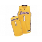 Men Adidas Los Angeles Lakers #1 Kentavious Caldwell-Pope Swingman Gold Home NBA Jersey