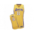 Men Adidas Los Angeles Lakers #11 Brook Lopez Authentic Gold Home NBA Jersey
