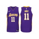 Men Los Angeles Lakers #11 Brook Lopez Purple 2017-18 Swingman NBA Jersey