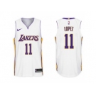 Men Los Angeles Lakers #11 Brook Lopez White 2017-18 Swingman NBA Jersey
