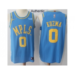 Men Nike Los Angeles Lakers #0 Kyle Kuzma Royal Blue NBA Authentic Hardwood Classics Jersey