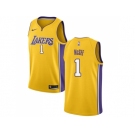 Men Nike Los Angeles Lakers #1 JaVale McGee Gold NBA Swingman Icon Edition Jersey