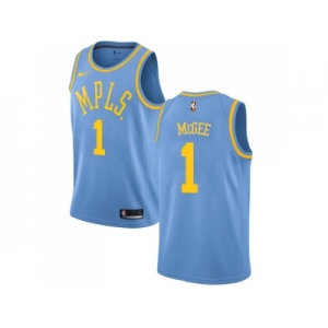 Men Nike Los Angeles Lakers #1 JaVale McGee Royal Blue NBA Swingman Hardwood Classics Jersey