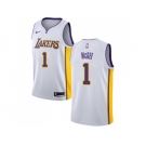 Men Nike Los Angeles Lakers #1 JaVale McGee White NBA Swingman Association Edition Jersey