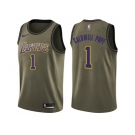 Men Nike Los Angeles Lakers #1 Kentavious Caldwell-Pope Green Salute to Service NBA Swingman Jersey
