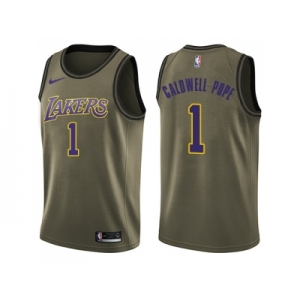 Men Nike Los Angeles Lakers #1 Kentavious Caldwell-Pope Green Salute to Service NBA Swingman Jersey