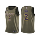 Men Nike Los Angeles Lakers #2 Lonzo Ball Green Salute to Service NBA Swingman Jersey