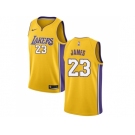 Men Nike Los Angeles Lakers #23 LeBron James Gold NBA Swingman Icon Edition Jersey