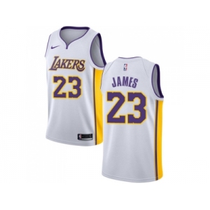 Men Nike Los Angeles Lakers #23 LeBron James White NBA Swingman Association Edition Jersey