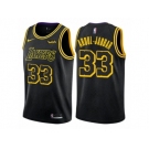 Men Nike Los Angeles Lakers #33 Kareem Abdul-Jabbar Authentic Black City Edition NBA Jersey