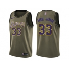 Men Nike Los Angeles Lakers #33 Kareem Abdul-Jabbar Green Salute to Service NBA Swingman Jersey