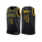 Men Nike Los Angeles Lakers #4 Byron Scott Authentic Black City Edition NBA Jersey