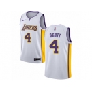Men Nike Los Angeles Lakers #4 Byron Scott Authentic White NBA Jersey - Association Edition