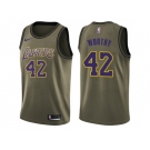 Men Nike Los Angeles Lakers #42 James Worthy Green Salute to Service NBA Swingman Jersey
