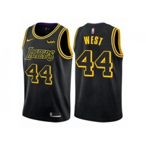 Men Nike Los Angeles Lakers #44 Jerry West Authentic Black City Edition NBA Jersey