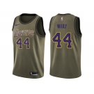 Men Nike Los Angeles Lakers #44 Jerry West Green Salute to Service NBA Swingman Jersey