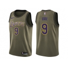 Men Nike Los Angeles Lakers #9 Nick Van Exel Green Salute to Service NBA Swingman Jersey