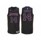 Men's Adidas Los Angeles Lakers #14 Brandon Ingram Authentic Black(Purple NO.) NBA Jersey