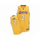 Men's Adidas Los Angeles Lakers #2 Luol Deng Swingman Gold Home NBA Jersey
