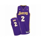 Men's Adidas Los Angeles Lakers #2 Luol Deng Swingman Purple Road NBA Jersey