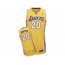 Men's Adidas Los Angeles Lakers #20 Timofey Mozgov Authentic Gold Home NBA Jersey