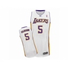 Men's Adidas Los Angeles Lakers #5 Jose Calderon Authentic White Alternate NBA Jersey