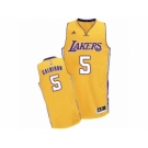 Men's Adidas Los Angeles Lakers #5 Jose Calderon Swingman Gold Home NBA Jersey
