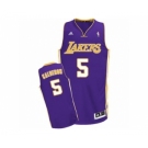 Men's Adidas Los Angeles Lakers #5 Jose Calderon Swingman Purple Road NBA Jersey