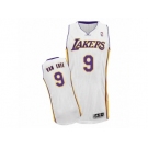 Men's Adidas Los Angeles Lakers #9 Nick Van Exel Authentic White Alternate NBA Jersey
