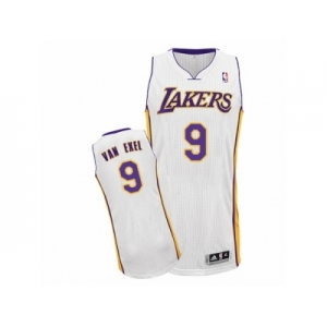 Men's Adidas Los Angeles Lakers #9 Nick Van Exel Authentic White Alternate NBA Jersey