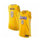 Men's Los Angeles Lakers #0 Kyle Kuzma Authentic Gold 2019-20 City Edition Basketball Jersey