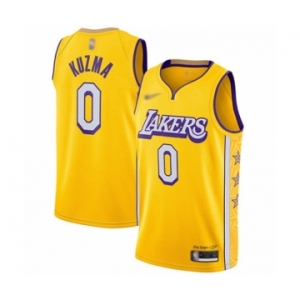 Men's Los Angeles Lakers #0 Kyle Kuzma Swingman Gold 2019-20 City Edition Basketball Jersey