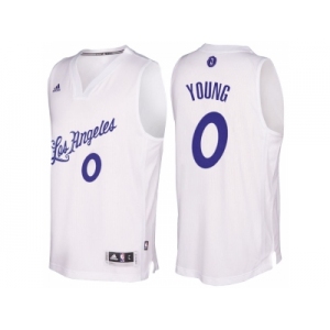 Men's Los Angeles Lakers #0 Nick Young 2016 Christmas Day White NBA Swingman Jersey