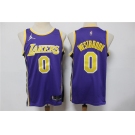 Men's Los Angeles Lakers #0 Russell Westbrook Purple Jordan 75th Anniversary Diamond 2021 Stitched Jersey