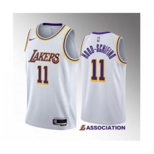 Men's Los Angeles Lakers #11 Jalen Hood-Schifino White 2023 Draft Association Edition Stitched Basketball Jersey
