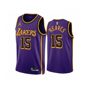 Men's Los Angeles Lakers #15 Austin Reaves 2022-23 Purple Statement Edition Stitched Basketball Jersey