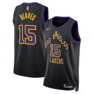 Men's Los Angeles Lakers #15 Austin Reaves Black 2025-26 City Edition Stitched Basketball Jersey
