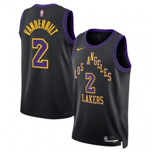 Men's Los Angeles Lakers #2 Jarred Vanderbilt Black 2025-26 City Edition Stitched Basketball Jersey
