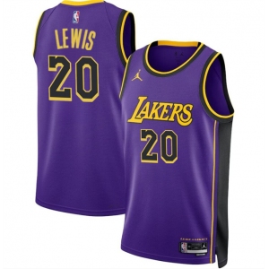 Men's Los Angeles Lakers #20 Maxwell Lewis Purple 2024 Statement Edition Stitched Basketball Jersey