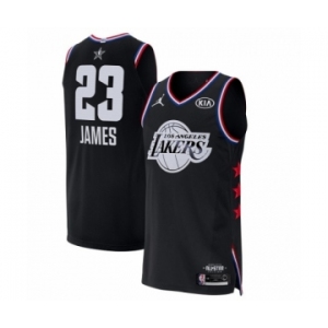 Men's Los Angeles Lakers #23 LeBron James Authentic Black 2019 All-Star Game Basketball Jersey